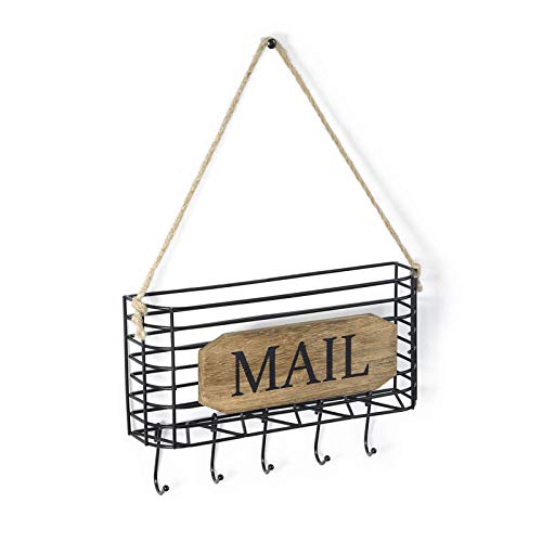 SRIWATANA Mail-Schlüsselhalter, Mail-Organizer, Wandmontage, zum Aufhängen von Briefen, Organizer mit 5 Haken Small von SRIWATANA