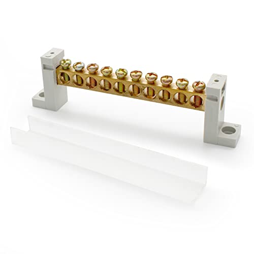 SRJQXH 10-Loch Terminal Barrier Block, Elektrische Anschlussblöcke aus Hochreinem Kupfer, Copper Terminal Block die Hauptsächlich für den Anschluss von Heim und Schiffsleitungen Verwendet Werden von SRJQXH