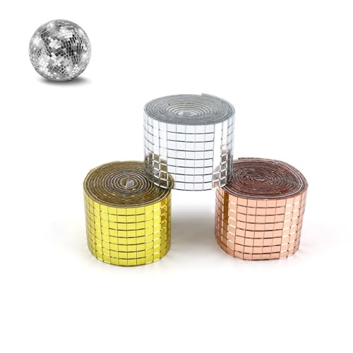 SRJQXH 5040 Stück Spiegelfliesen Selbstklebend, 5x5 mm Mini Spiegel Mosaik, Glas Mosaikfliesen in Silber Gold Roségold, Zuschneidbar DIY Spiegel Aufkleber für Handwerk und Dekoration von SRJQXH