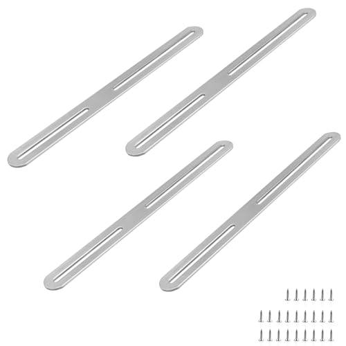 SRJQXH Flachverbinder Edelstahl, 4 Stücke Holzverbinder, Verstellbare Flachverbinder Mit Befestigungsschrauben, für die Reparatur von Holzmöbeln(280 x 24mm) von SRJQXH
