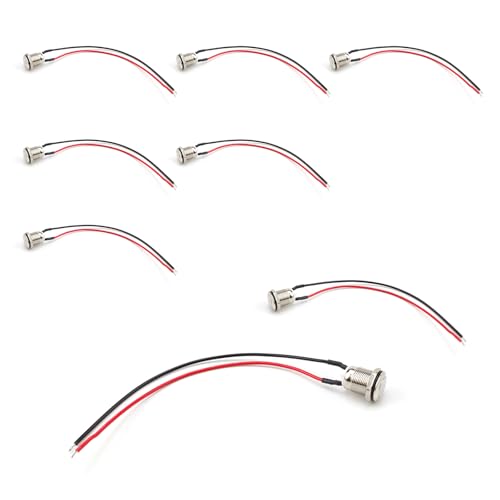 SRJQXH Mini Schalter 8 Stück Mikroschalter, Metall Druckschalter mit Vorverdrahtetem, Wasserdichtem Druckknopfschalter für Autohupe, Haushaltsgeräteschalter, Netzschalter SRJQXH Mini Schalter 8 Stück Mikroschalter, Metall Druckschalter mit Vorverdrahtetem, Wasserdichtem Druckknopfschalter für Autohupe, Haushaltsgeräteschalter, Netzschalter von SRJQXH