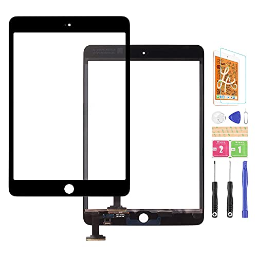 Touchscreen-Digitizer-Glas für iPad Mini 1 2, für A1432, A1454, A1455, A1489, A1490 Touch-Display-Panel-Reparatur-Set, mit gehärtetem Glas + Werkzeug (kein LCD, ohne Home-Taste) (weiß) von SRJTEK