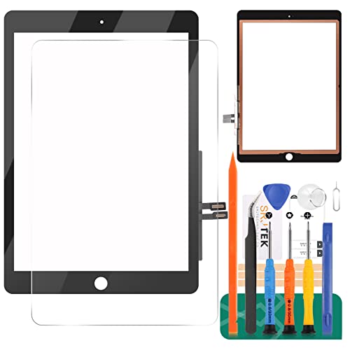 Touchscreen-Digitizer für iPad 9.7 2018 A1893 A1954, glas für iPad 2018 A1893 A1954 Touch Display Panel teile Kit mit gehärtetem Glas + Werkzeug (nicht LCD, ohne Home-Taste) (schwarz) von SRJTEK