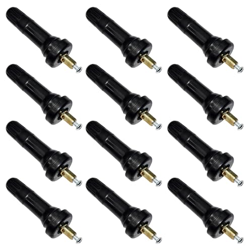 12 Stück Ventileinsätze für Schrader Sensor SRLWMYI Gummiventil Ersatz Schrader Reifendrucksensor Reifen Ventilstämme Reifendruckkontrollsystem TPMS/RDKS Sensor Autoventil tubeless ventil von SRLWMYI