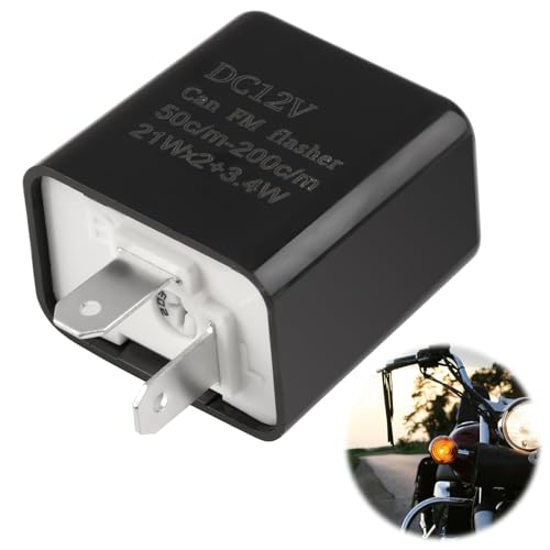 LED Blinker Relais für Led Blinker Motorrad e Geprüft.SRLWMYI Sperrdiode 12v,für Blinker Motorrad,Elektronische LED-Blinker,Mit Verstellbarem Getriebe,Schwarzes,Flammhemmendes Gehäuse von SRLWMYI