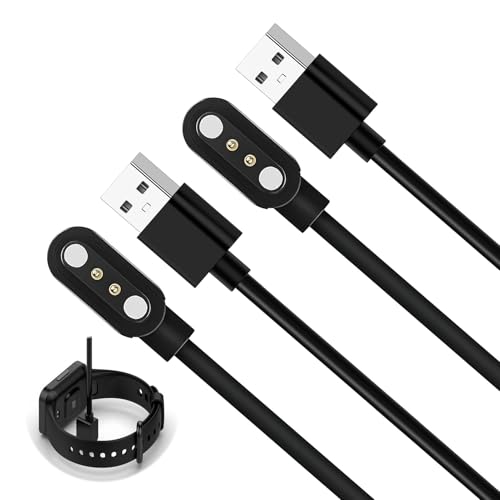 SRLWMYI 2PCS Smartwatch Ladekabel Ladekabel für Smartwatch Universelles Cable USB 2 polig Chargeur pour montre intelligente/tracker de fitness(7,62mm), mit den Meisten Geräten, Leinenlänge 60cm von SRLWMYI