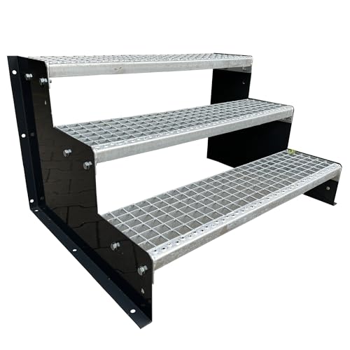3 Stufen Standtreppe Modell 2 anthrazit 18 cm Stufenhöhe, 100 cm Breite, 54 cm Höhe ohne Geländer von Srm Design