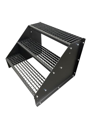3 Stufen Treppe Breite 70 cm Standtreppe komplett schwarz Geschosshöhe 63 cm von Srm Design