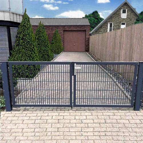 Doppelflügeltor Einfahrtstor Gartentor Matten-Tor Hoftor Anthrazit 250cm x 143cm von Srm-Design