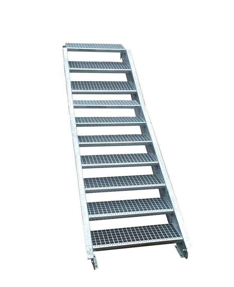 SRM Design Außentreppe 10 Stufen Stahltreppe Breite 60 cm Geschosshöhe 150-200cm inkl Zubehör von SRM Design