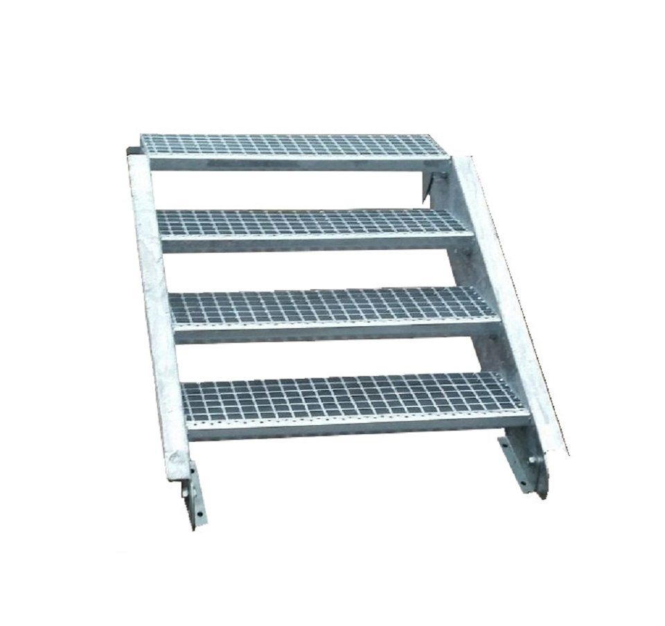 SRM Design Außentreppe 4 Stufen Stahltreppe Breite 110 cm Geschosshöhe 55 - 85cm inkl Zubehör von SRM Design