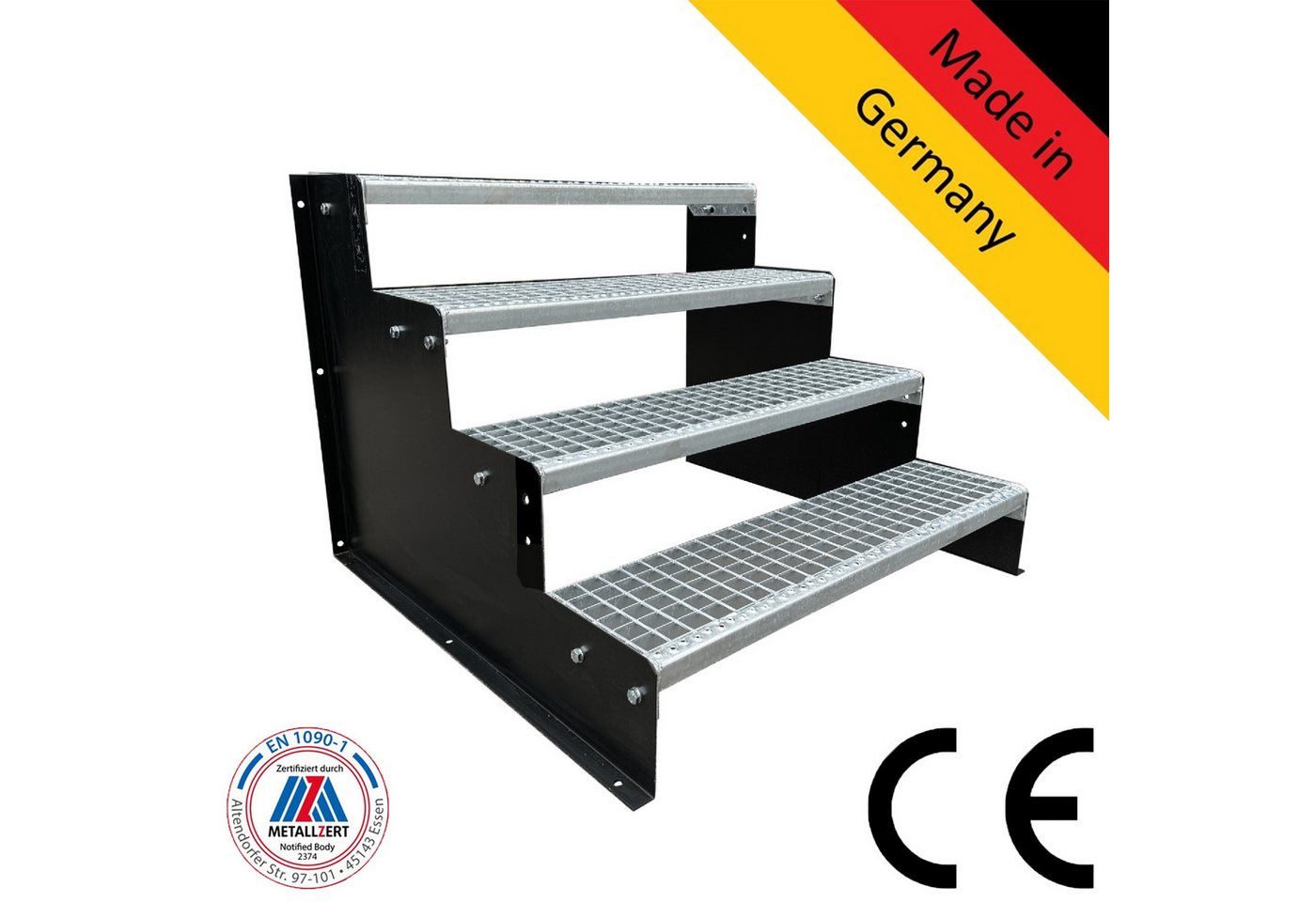 SRM Design Außentreppe 4 Stufen Standtreppe Modell 2 schwarz 18 cm Stufenhöhe 130 cm Breite 7 SRM Design Außentreppe 4 Stufen Standtreppe Modell 2 schwarz 18 cm Stufenhöhe 130 cm Breite 7 von SRM Design