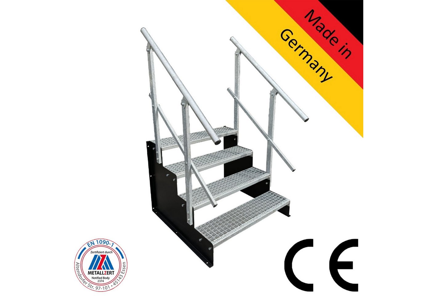 SRM Design Außentreppe 4 Stufen Standtreppe Modell 2 schwarz 18 cm Stufenhöhe 140 cm Breite 7 SRM Design Außentreppe 4 Stufen Standtreppe Modell 2 schwarz 18 cm Stufenhöhe 140 cm Breite 7 von SRM Design