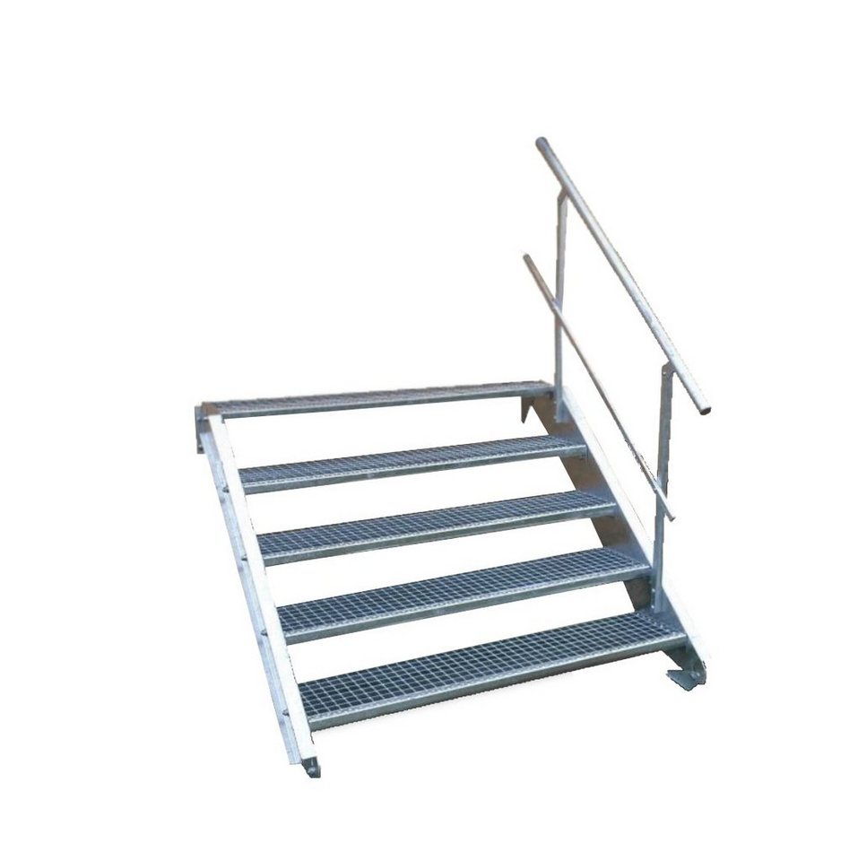 SRM Design Außentreppe 5 Stufen Treppe Geländer B. 140cm H. 70-105cm von SRM Design