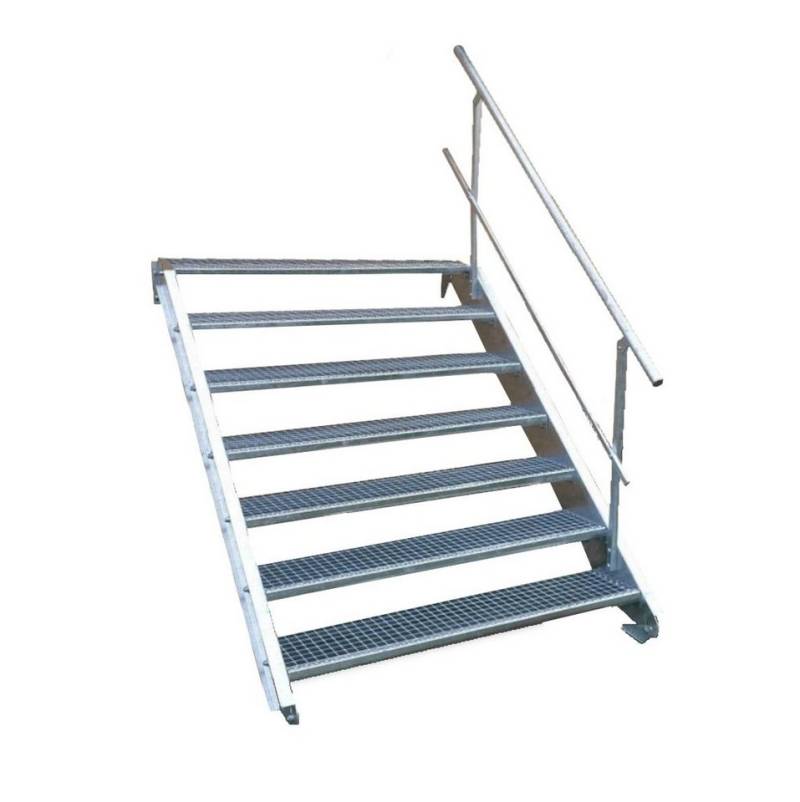 SRM Design Außentreppe 7 Stufen Treppe Geländer B. 80cm H. 100-140cm von SRM Design