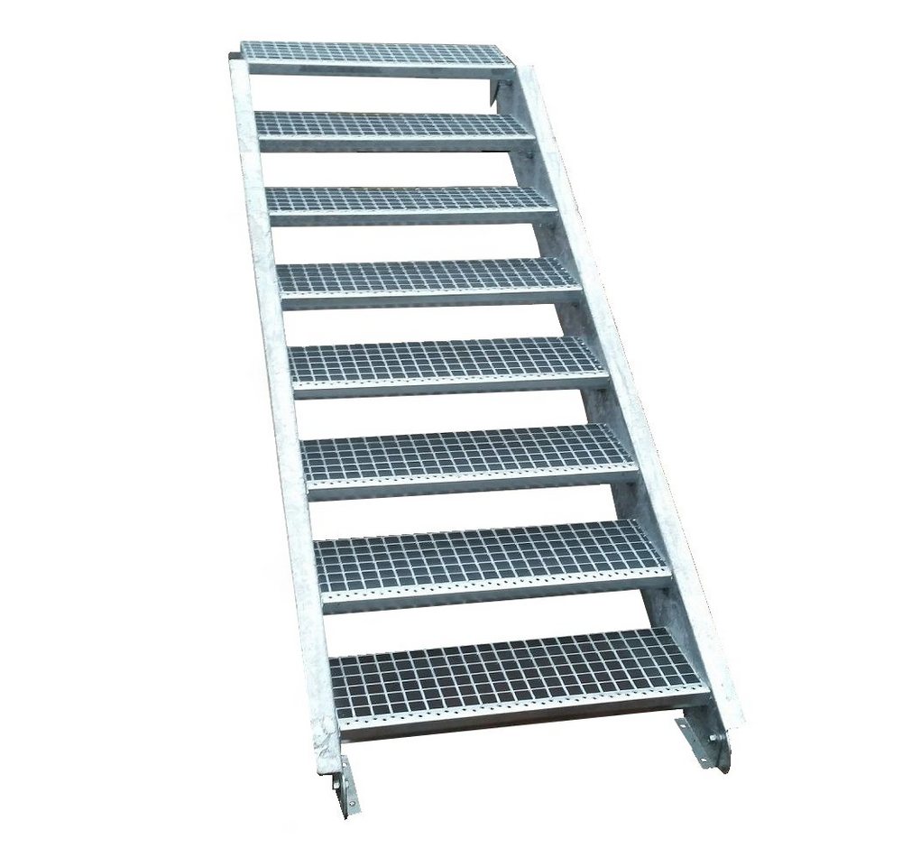 SRM Design Außentreppe 8 Stufen Stahltreppe B. 80 cm H. 120 - 160 cm von SRM Design