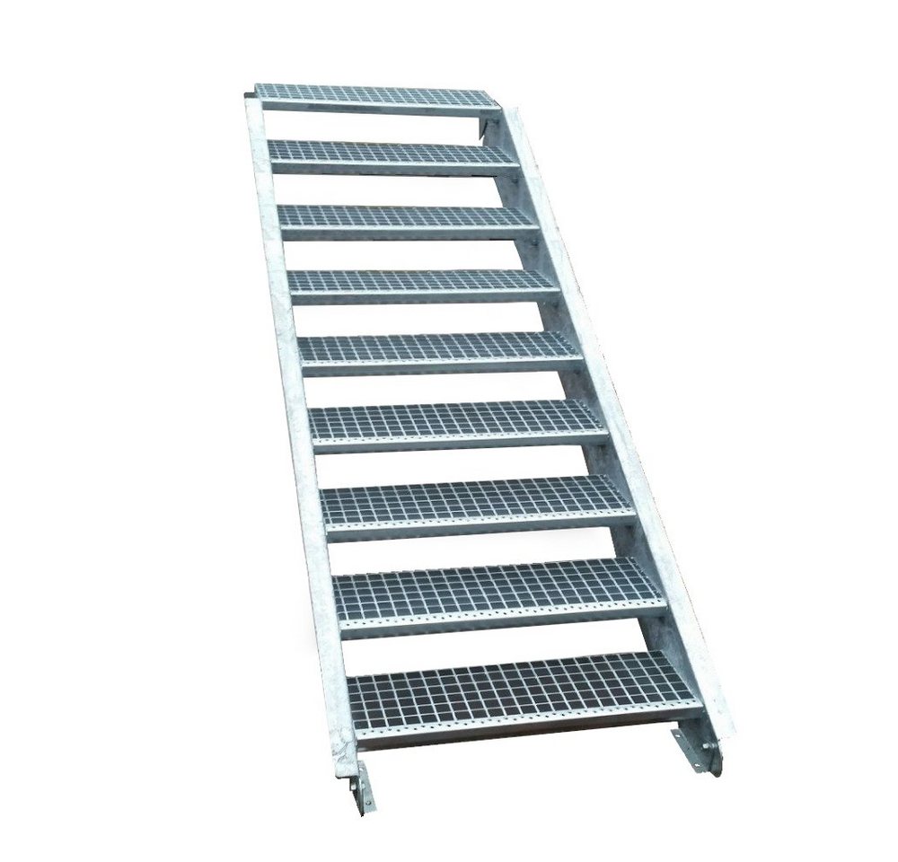 SRM Design Außentreppe 9 Stufen Stahltreppe Breite 70 cm Geschosshöhe 135-180cm inkl. Zubehör von SRM Design