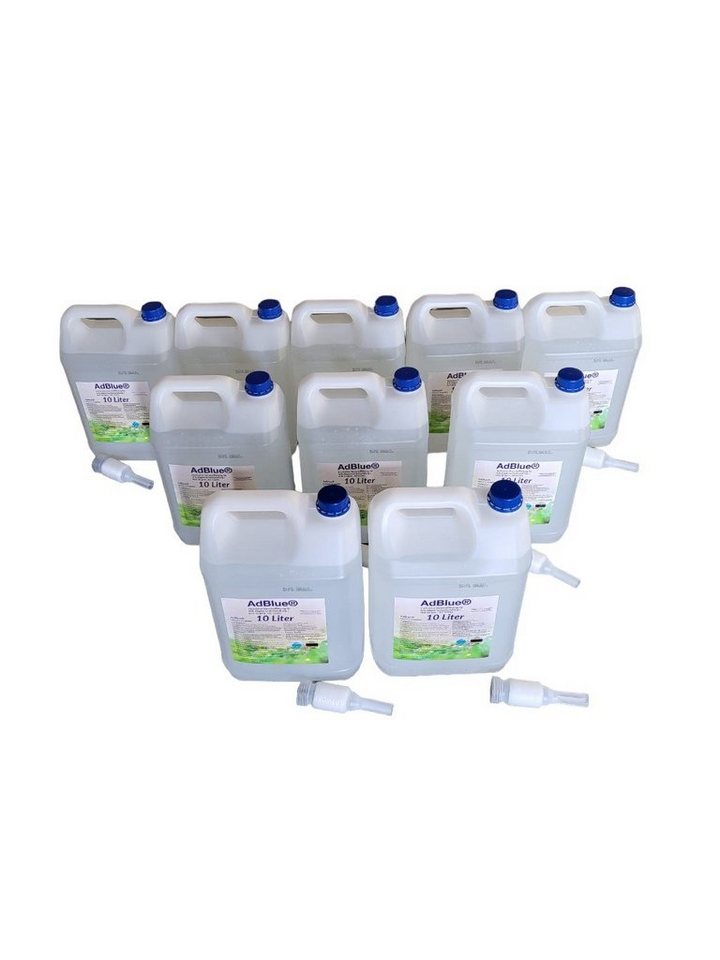 SRM Design Kanister AdBlue 100 Liter (10 x 10 Liter) mit Einfüllschlauch ISO22241 von SRM Design