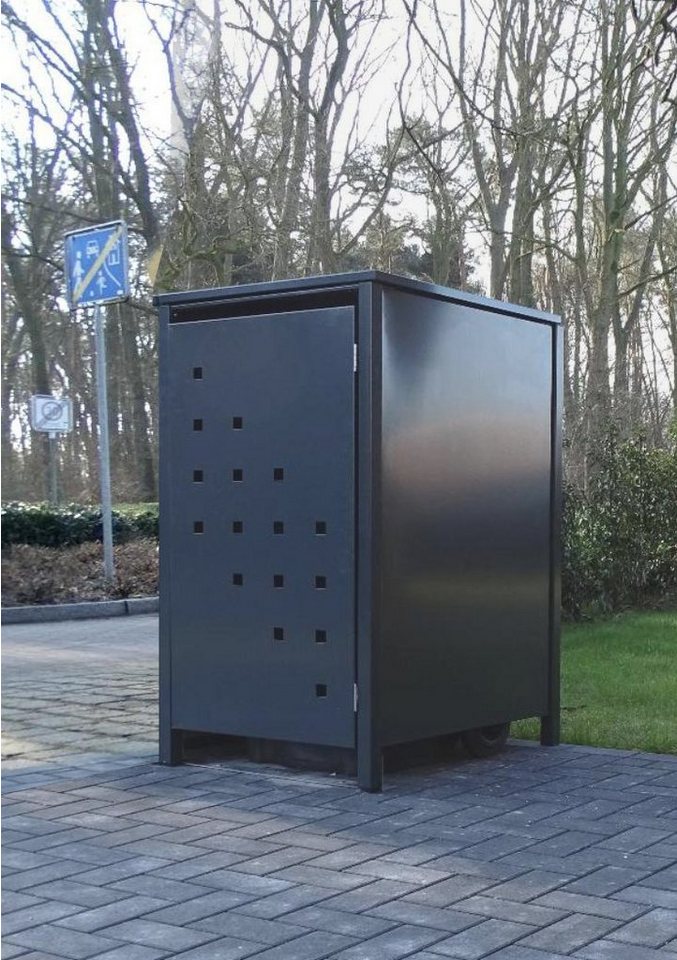 SRM Design Mülltonnenbox 1 Mülltonnenbox Modell No.3 Anthrazit komplett RAL7016 für 120 Liter von SRM Design