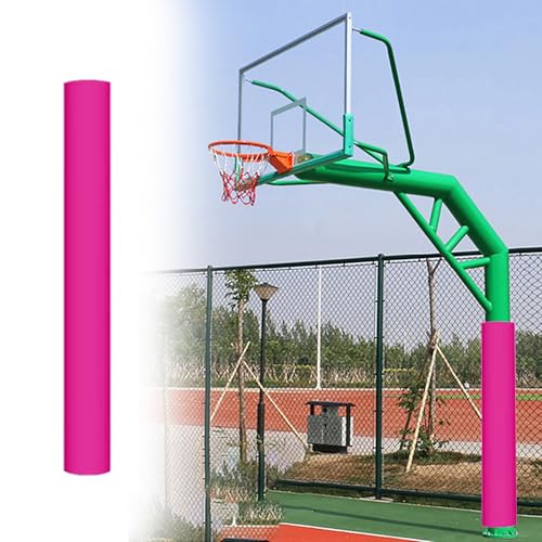 Basketballpfostenpolster High Visibility Padding to Wrap Around Metal Pole, High Custom Basketball Hoop Padding with Nylon Fastener, UV-resistant Basement Canopy Gym Facility Garage Column Pads(Pink,D von SRNSAEB