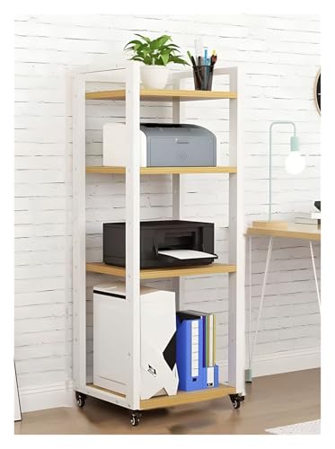 Hifi Rack Hifi Regal Hochleistungs-HiFi-Rack mit 2, 3, 4 und 5 Ebenen, AV-Medienständer, Holzregal, Studio-Audio-Rack-Tower-Ausrüstung, Spielekonsolen-Ständerregal/Musik-Wohnzimmer(White,4-Tier) von SRNSAEB