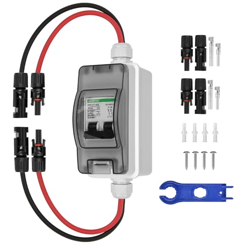SROCHN Leistungsschalter PV DC, 2P 63A 1000V Trennschalter PV Anlage mit Solar-Steckerkabel IP65 Wasserdicht Trennschalter für Solar PV Anlage von SROCHN