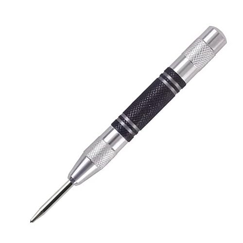 SROUPSUTKK 1 Stück 5 Zoll automatischer Körner – Hochleistungs-Stanzwerkzeug aus Stahl for Feder for Metall, Holz, Glas, Kunststoff Bohrer(Black silver) von SROUPSUTKK