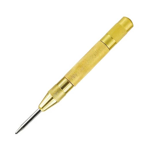 SROUPSUTKK 1 Stück 5 Zoll automatischer Körner – Hochleistungs-Stanzwerkzeug aus Stahl for Feder for Metall, Holz, Glas, Kunststoff Bohrer(Gold) von SROUPSUTKK