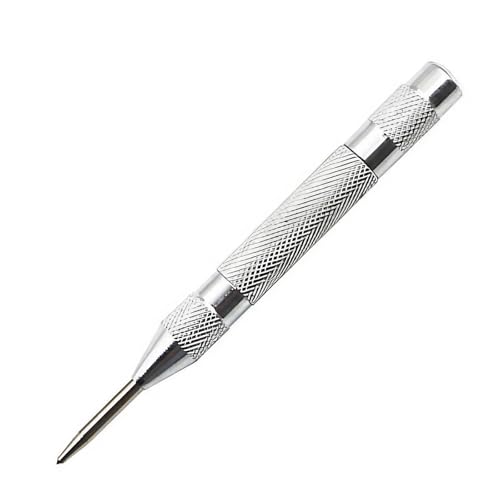 SROUPSUTKK 1 Stück 5 Zoll automatischer Körner – Hochleistungs-Stanzwerkzeug aus Stahl for Feder for Metall, Holz, Glas, Kunststoff Bohrer(Silver) von SROUPSUTKK