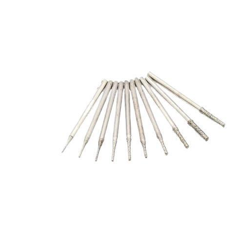 SROUPSUTKK 10 Stück 0,3–2,5 mm Diamantbeschichteter Bohrer for Fliesen, Schmuck, Glas, Schaftdurchmesser 2,35 Bohrer(0.8mm) von SROUPSUTKK