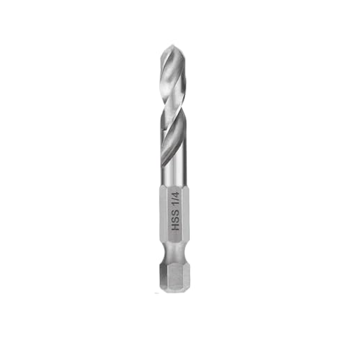 SROUPSUTKK 3/32 1/8 3/16 1/4 5/16 HSS M2 Metric Titan Beschichtet Gerade Schaft Twist Bohrer Bit for 6,35mm Hex for holz Metall Bohrer(1pc 1-4) von SROUPSUTKK
