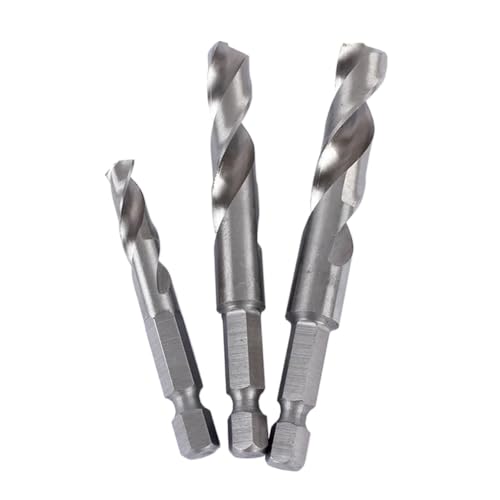 SROUPSUTKK 3/32 1/8 3/16 1/4 5/16 HSS M2 Metric Titan Beschichtet Gerade Schaft Twist Bohrer Bit for 6,35mm Hex for holz Metall Bohrer(3PCS 3-32 1-8 3-16) von SROUPSUTKK