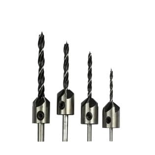 SROUPSUTKK 3mm-10mm HSS Senkbohrer Set Reibahle Holzbearbeitung Fase Bohrer Senker Pliot Loch Cutter Schraube Bohrer(4pcs 3-6mm) von SROUPSUTKK