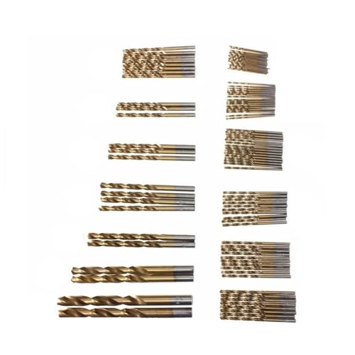 SROUPSUTKK 50-teiliges Set 1,0–3,0 mm, 99-teiliges,5–10, Spiralbohrer-Set aus Schnellarbeitsstahl for Titanbeschichtung, HSS-Spiralbohrer for geradem Schaft Bohrer(99pcs set) von SROUPSUTKK