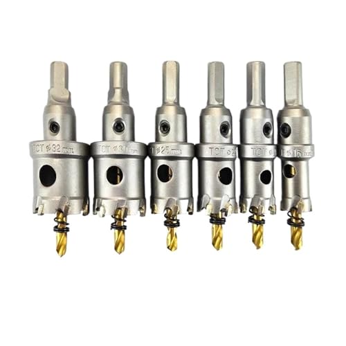 SROUPSUTKK 6 stücke 16-32mm Bohrkrone for Edelstahl TCT Lochsäge Set Wolframkarbid-bohrer for Metalllegierung eisen Bohrer SROUPSUTKK 6 stücke 16-32mm Bohrkrone for Edelstahl TCT Lochsäge Set Wolframkarbid-bohrer for Metalllegierung eisen Bohrer von SROUPSUTKK