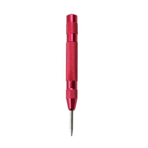SROUPSUTKK Automatischer Körner, allgemeine Holzbearbeitung, Metallbohrer, verstellbar, federbelastet, automatisches Stanzwerkzeug, Handwerkzeuge for Metall, Holz, Glas Bohrer(Red) von SROUPSUTKK