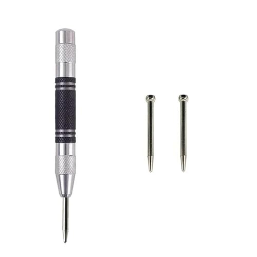SROUPSUTKK Automatischer Körner, allgemeine Holzbearbeitung, Metallbohrer, verstellbar, federbelastet, automatisches Stanzwerkzeug, Handwerkzeuge for Metall, Holz, Glas Bohrer(Set 2) von SROUPSUTKK