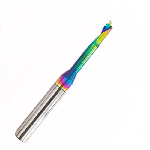SROUPSUTKK Langer Hals, 8–12 mm, DLC-Farbbeschichtung, 1-Flöten-Aluminium-Fräser, CNC-Spiralfräser for Gravieren von Aluminium Bohrer(S10x10x30(80) Cx120L) von SROUPSUTKK