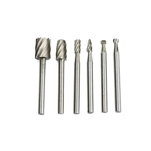 SROUPSUTKK Schaft Wolframkarbid-Bohrer Bohrer for Metallfräser Hartmetall Elektrische Rotationswerkzeuge for Dremel Holzbearbeitungszubehör Bohrer(6 Pcs Silver) von SROUPSUTKK