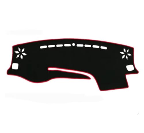 Armaturenbrett-Abdeckmatte Für Toyota Für Highlander XU50 Für Kluger 2014-2019 Dash Dashmat Sonnenschutzdach Schutz Teppich Dashboard Abdeckung Matte Pad Dashboard Cover Pad(Black(Red Edge) LHD) von SRQORT