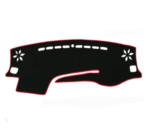 Armaturenbrett-Abdeckmatte Für Toyota Für Highlander XU50 Für Kluger 2014-2019 Dash Dashmat Sonnenschutzdach Schutz Teppich Dashboard Abdeckung Matte Pad Dashboard Cover Pad(Black(Red Edge) RHD) von SRQORT