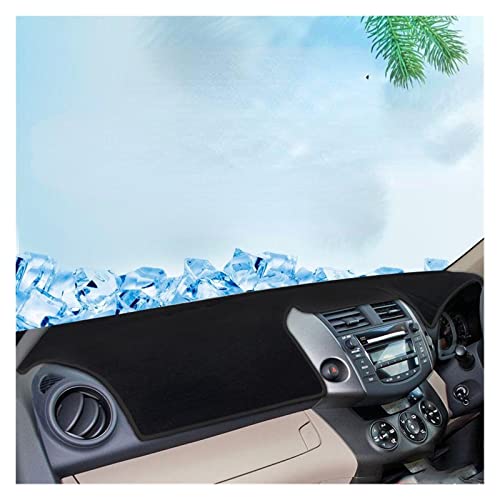 Dashboard Cover Für Toyota Für RAV4 2009-2013 Auto Dashboard Vermeiden Licht Sonnenschutz Pad Instrument Plattform Schreibtisch Abdeckung Matte Teppiche Armaturenbrettabdeckung(Rechtslenker, schwarze von SRQORT