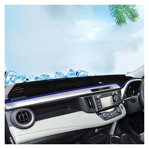 Dashboard Cover Für Toyota Für RAV4 2014-2019 Auto Dashboard Abdeckung Vermeiden Licht Pad Instrument Panel Matte Teppiche Zubehör Armaturenbrettabdeckung(Rechtslenker, Blaue Seite) von SRQORT