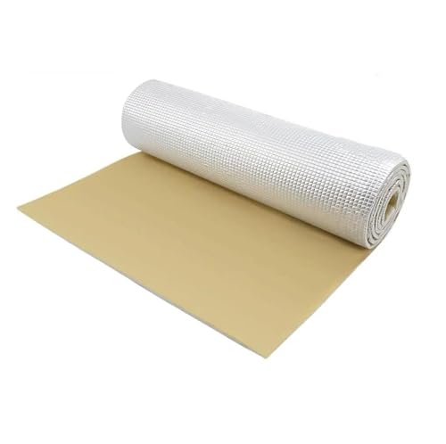 Matte Auto Dämmung 6mm Dicken Aluminium Faser Schalldämpfer Baumwolle Auto Sound Deadener Wärmedämmung Matte Beweis Trittschalldämmung Dämpfung(6mmx100cmx60cm) von SRQORT