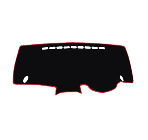 SRQORT Armaturenbrett-Abdeckmatte Für Fit Für Jazz 2009-2013 Dashmat Sonnenblende Armaturenbrett Kissen Teppich Zubehör Auto Abdeckung Matte Pad Dashboard Cover Pad(Black(Red Edge) RHD) von SRQORT