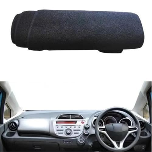 SRQORT Armaturenbrett-Abdeckmatte Für Fit Für Jazz 2009–2013 Shuttle 2011–2014 LHD RHD Auto-Armaturenbrett-Abdeckung,-Matte, Teppich, Cape-Kissen, Sonnenschutz Dashboard Cover Pad(Black LHD) von SRQORT