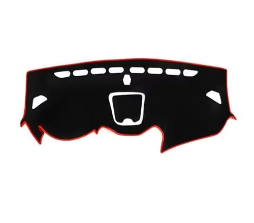 SRQORT Armaturenbrett-Abdeckmatte Für Hyundai Für Santa Fe IX45 2013-2018 Armaturenbrett Abdeckung Matte Pad Sonnenschutz Instrument Abdeckung Teppich Zubehör Dashboard Cover Pad(Red LHD) von SRQORT