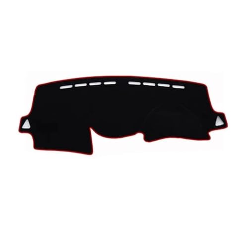 SRQORT Armaturenbrett-Abdeckmatte Für Hyundai Für Solaris Für Accent Für Verna RB 2011-2017 Dashboard Abdeckung Matte Dash Sonnenschutz Teppich Dashboard Cover Pad(Black(Red Edge) RHD) von SRQORT