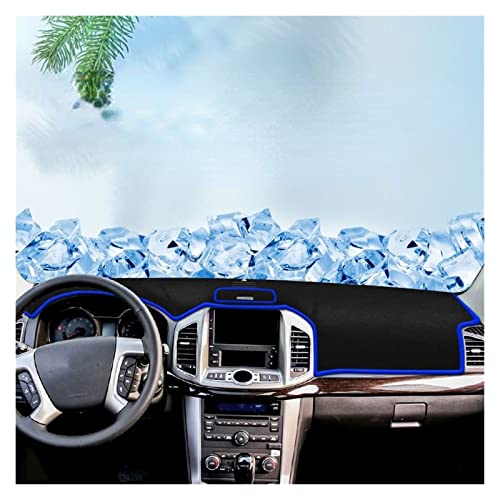 SRQORT Dashboard Cover Für Chevy Für Captiva Auto Dashboard Vermeiden Licht Pad Instrument Plattform Schreibtisch Abdeckung Matte Teppiche 2006-2019 Armaturenbrettabdeckung(LHD Blue 06-19) von SRQORT