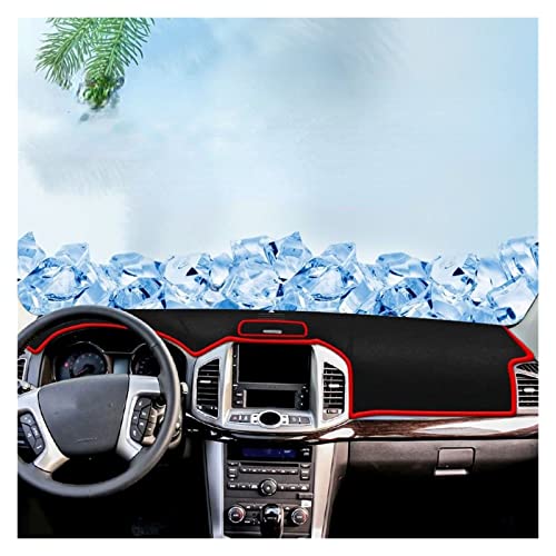 SRQORT Dashboard Cover Für Chevy Für Captiva Auto Dashboard Vermeiden Licht Pad Instrument Plattform Schreibtisch Abdeckung Matte Teppiche 2006-2019 Armaturenbrettabdeckung(LHD red 06-19) von SRQORT